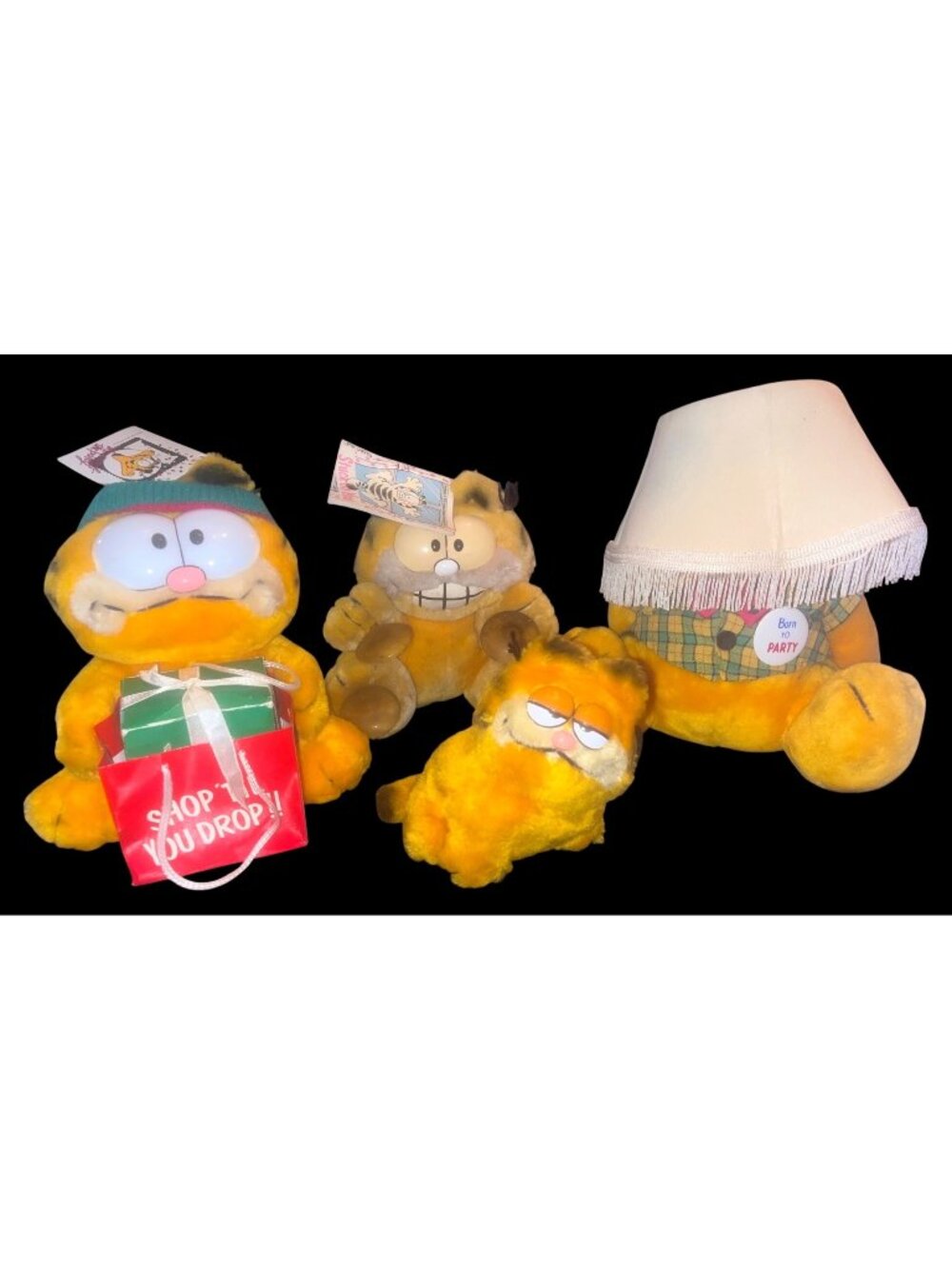 Lot Of 4 Vintage Garfield Plush Toys With Tags & Fun Costumes